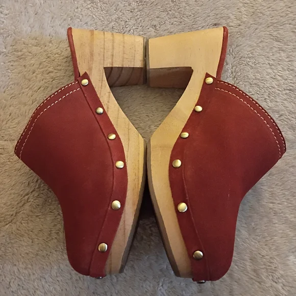 BODEN Claudette Suede Clogs in Rust Size 40 (8.5 US) - Picture 5 of 10